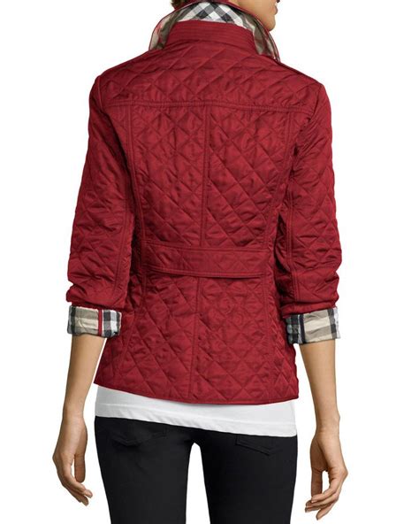 Burberry Ashurst Classic Modern Quilted Jacket, Parade Red